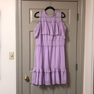 Lilac cold shoulder dress